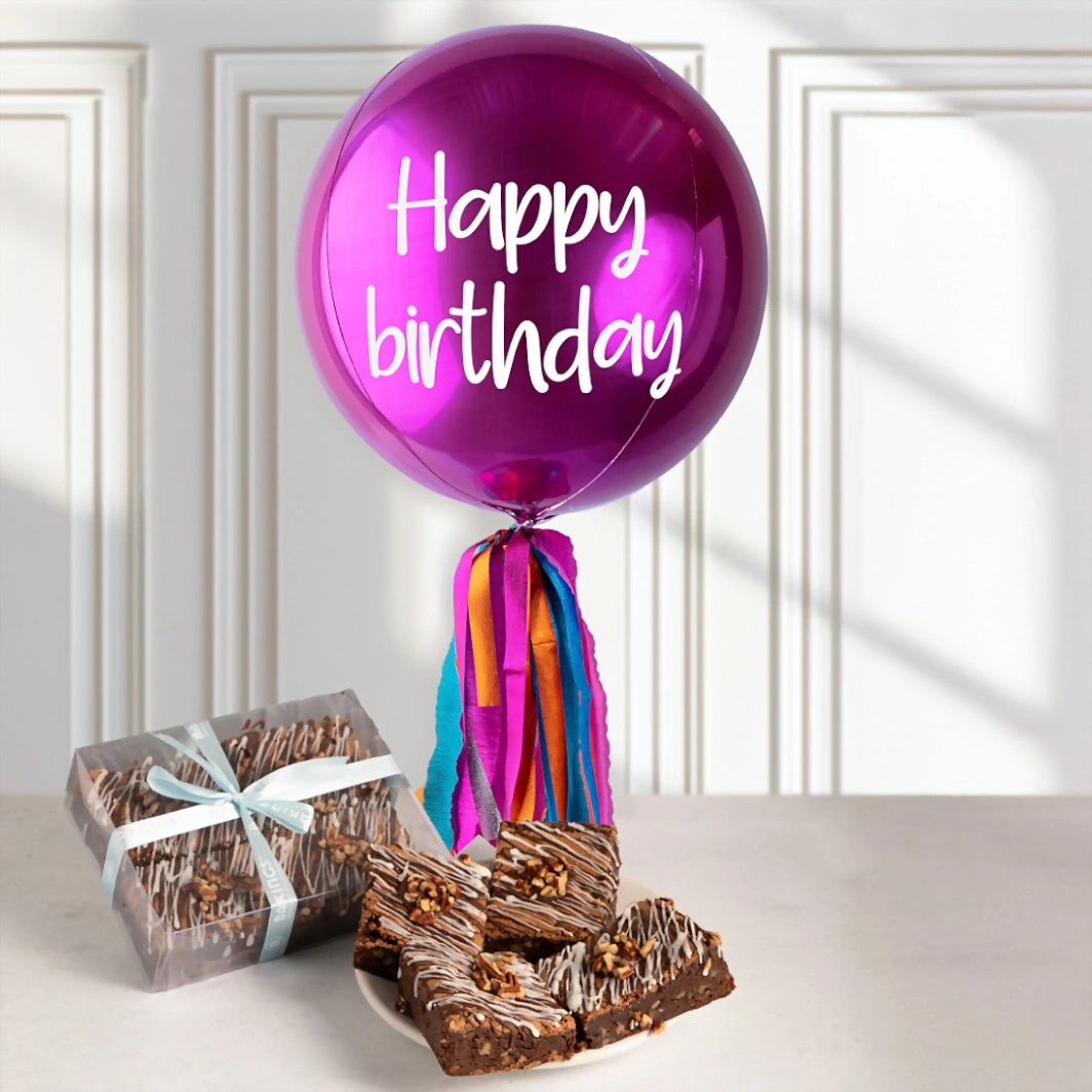 Brownies Bakings con Globo Esfera Magenta 22087