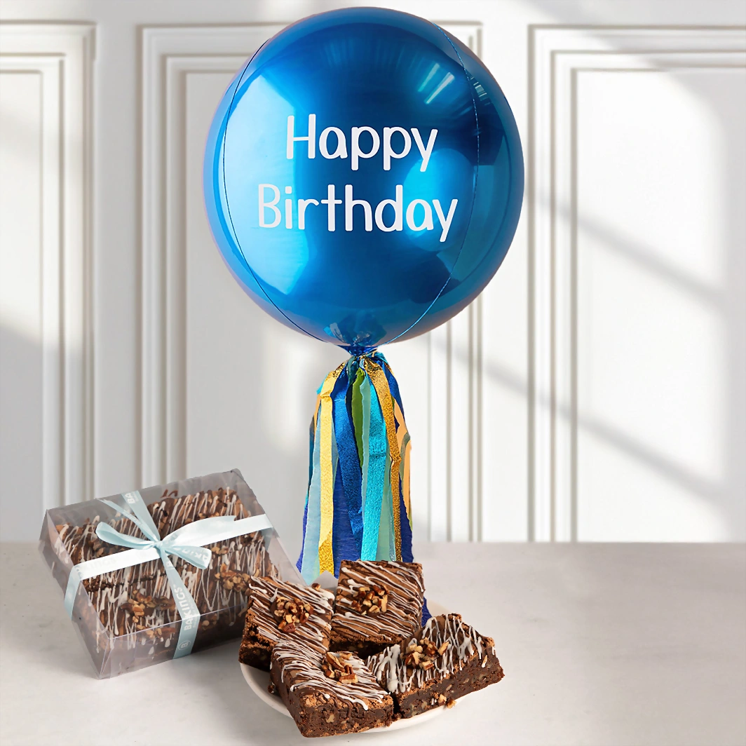 Brownies Bakings con Globo Esfera Azul 22088