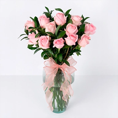 Arreglo de 12 Rosas Rosa Claro	 22139