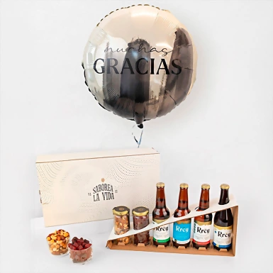 Cervezas y Botanas con Globo "Gracias" 22145