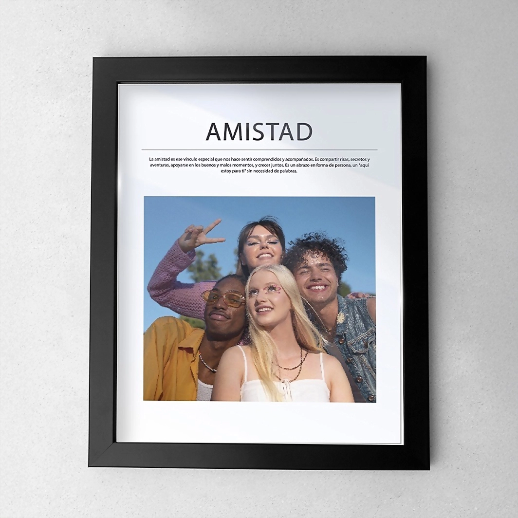 Marco Amistad Grande en Negro 22184-P