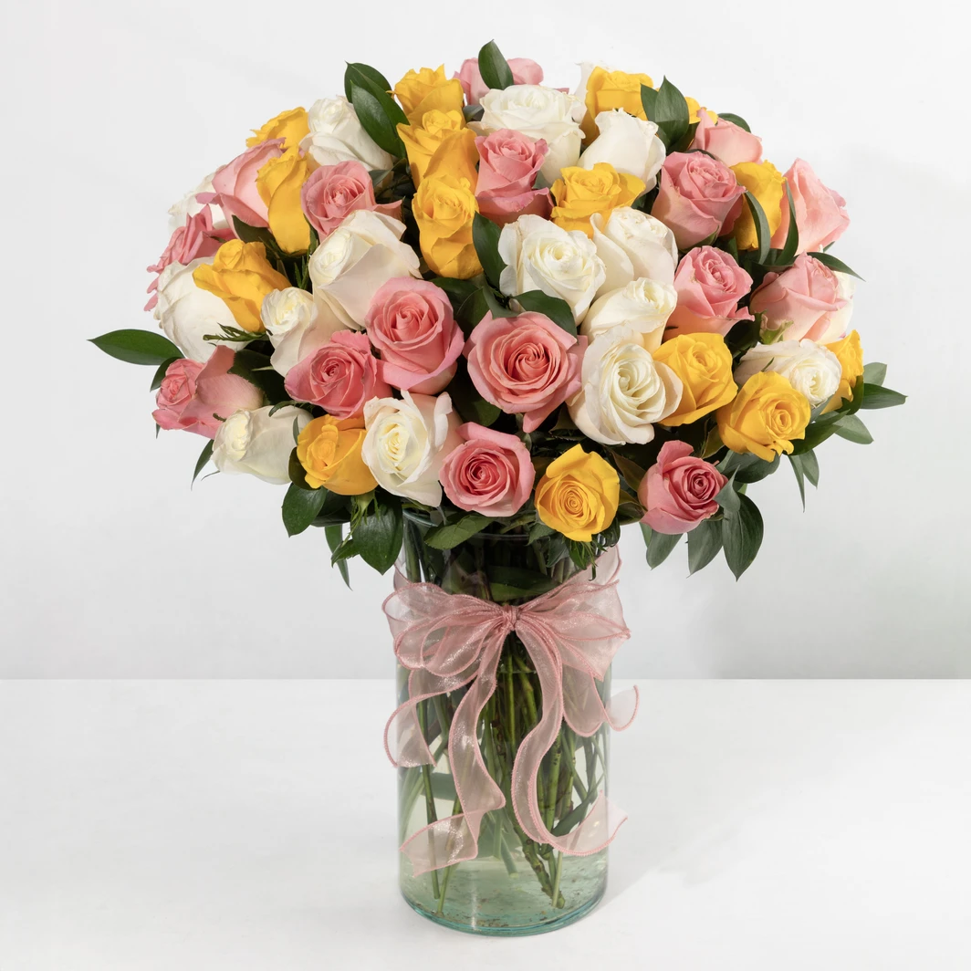 Arrangement of 50 Mixed Roses 22187