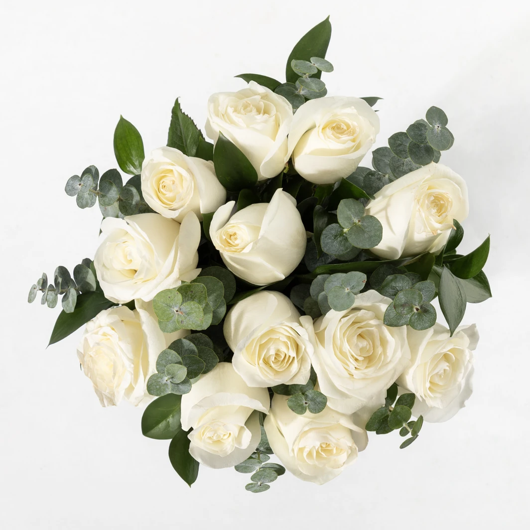 Ramo de 12 Rosas Blancas 22189