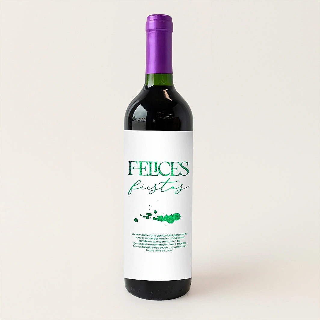 Vino concha y toro con etiqueta "Felices fiestas" 22269