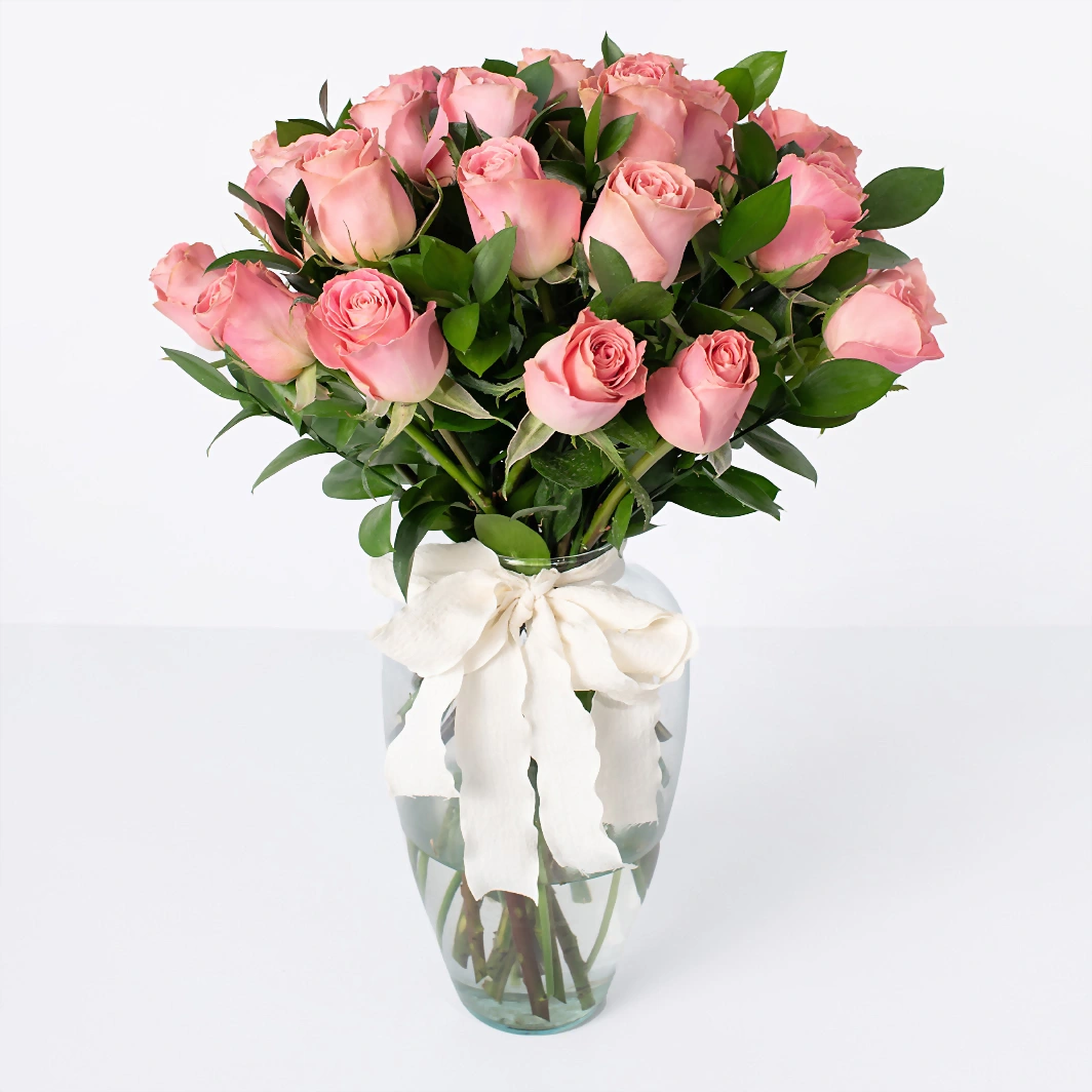 Arrangement of 24 Pink Roses 22425