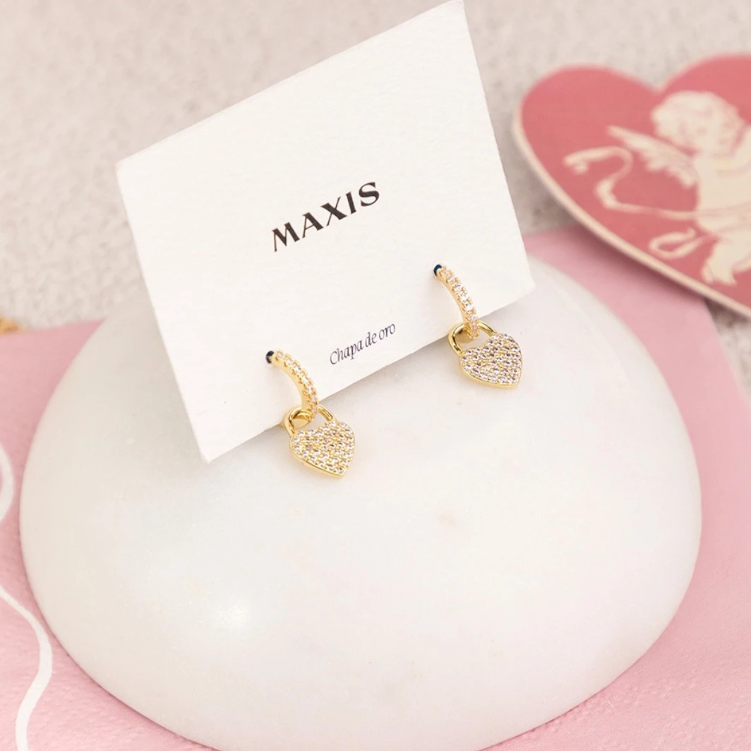 Aretes Corazon Brillos Maxis 22482