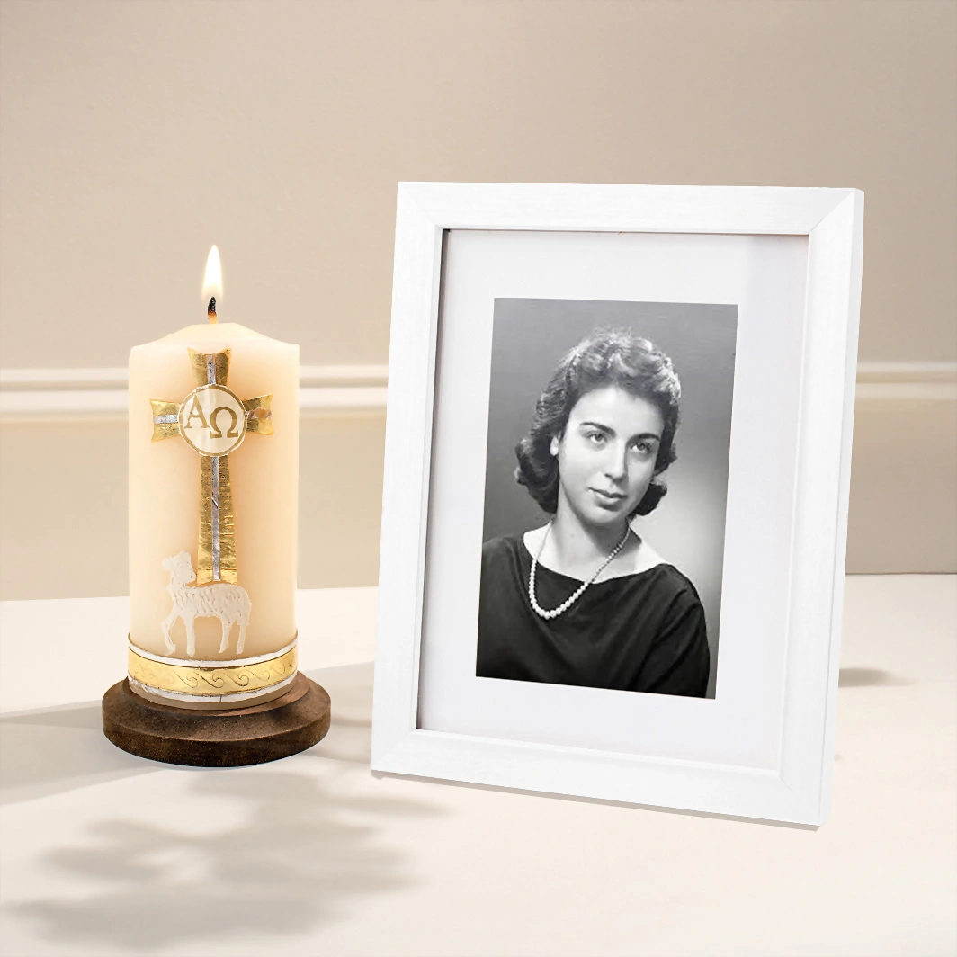 Cirio con Marco Personalizado Condolencias 22487