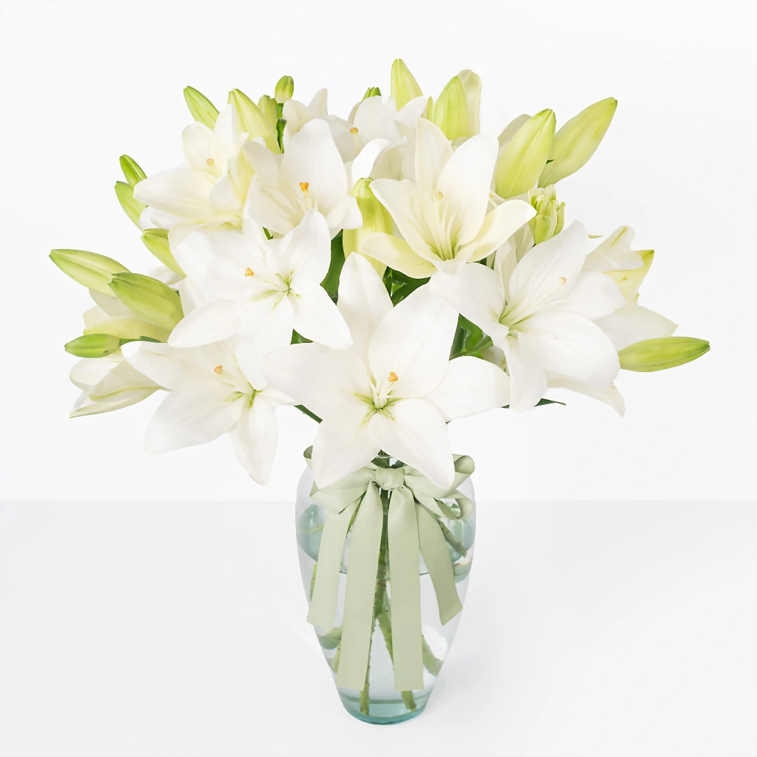 Arrangement of 15 White Lilies 22504