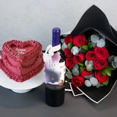 Cake with Wine and Flowers Scorpio 22526