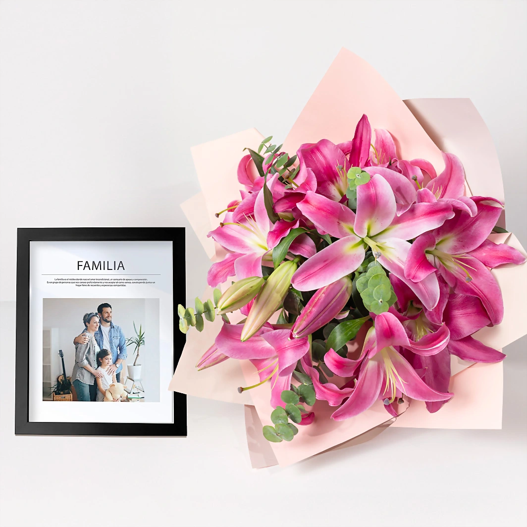 Marco Familia con Ramo de Stargazer 22638