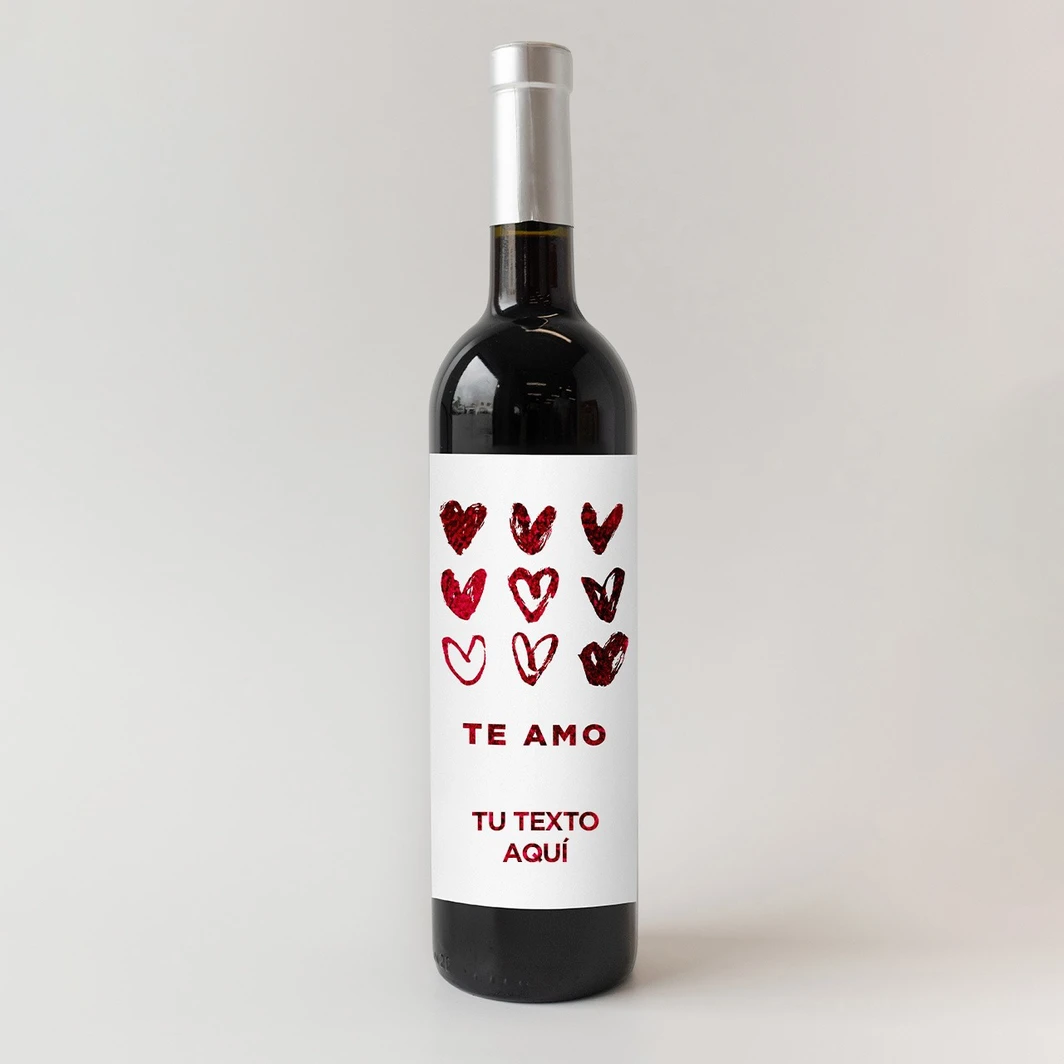 Personaliza Vino 3V con etiqueta  "Te amo" 22845-P