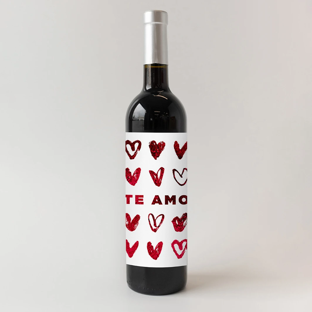 Vino 3V con etiqueta "Te amo" 22883