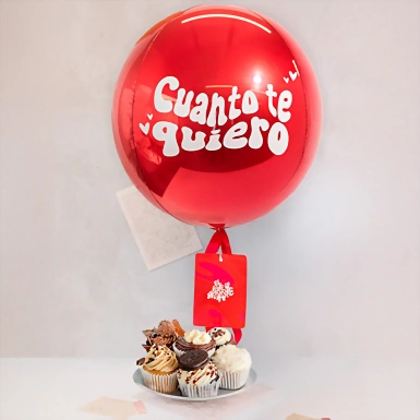 6 Pack Bollos Surtidos Magnolias con Globo ''Cuanto Te Quiero'' 22960