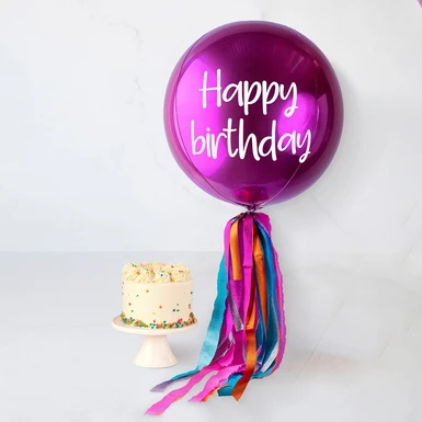 Globo Magenta con Birthday Cake 22967