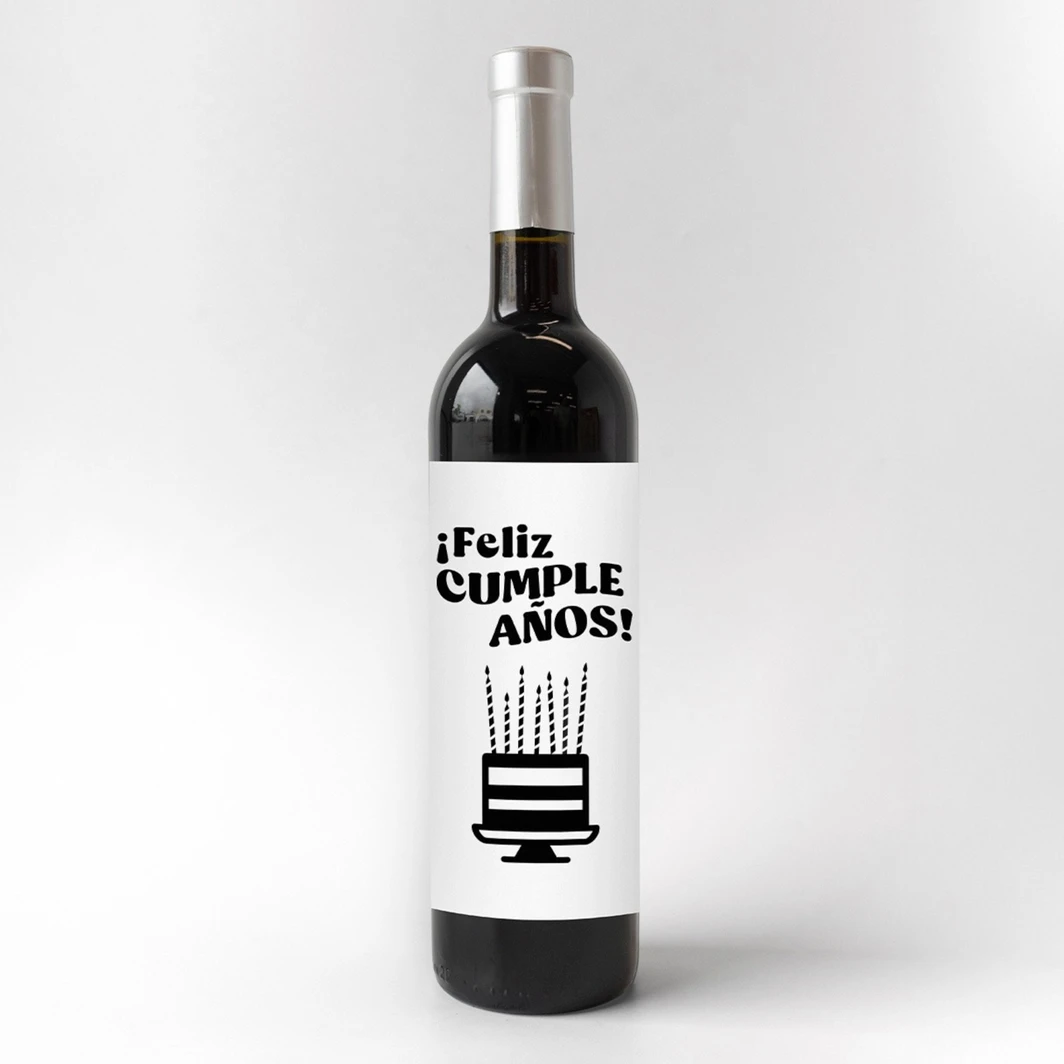 Vino 3V con etiqueta "Feliz cumpleaños" 23056