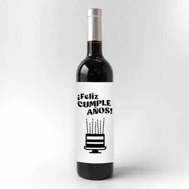 Vino 3V con etiqueta "Feliz cumpleaños" 23056
