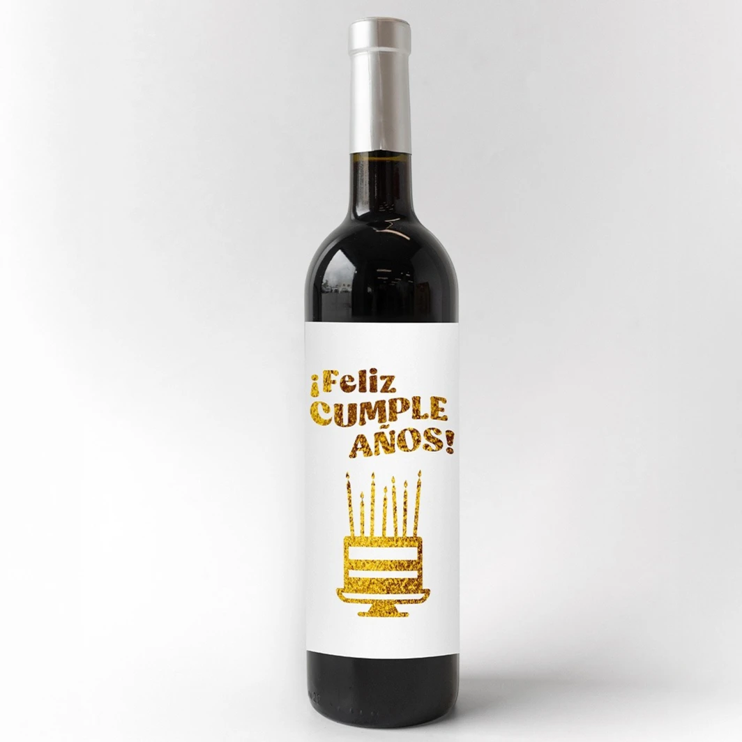 Vino 3V con etiqueta "Feliz cumpleaños" 23057
