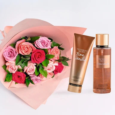 Rosas Rojas con Crema y Body Vainilla 23171