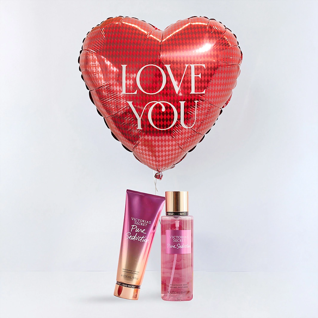 Crema y Body Pure Seduction con Globo Amor 23173