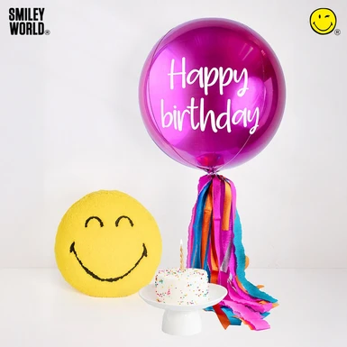 Cojín SMILEYWORLD® con Birthday Cake y Globo 23203