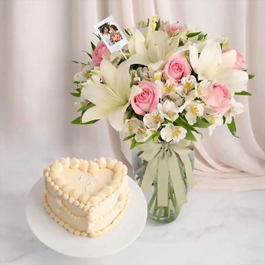 Pastel Bride To Be La Divinata con Ternura de Rosas y Lilys  y Polaroid 23250