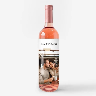 Vino Personalizado Rosado con Etiqueta "Feliz Aniversario" 23253-P