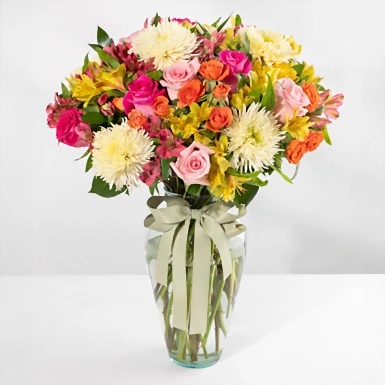 Arreglo de Rosas Fucsia y Flor Spider 23364
