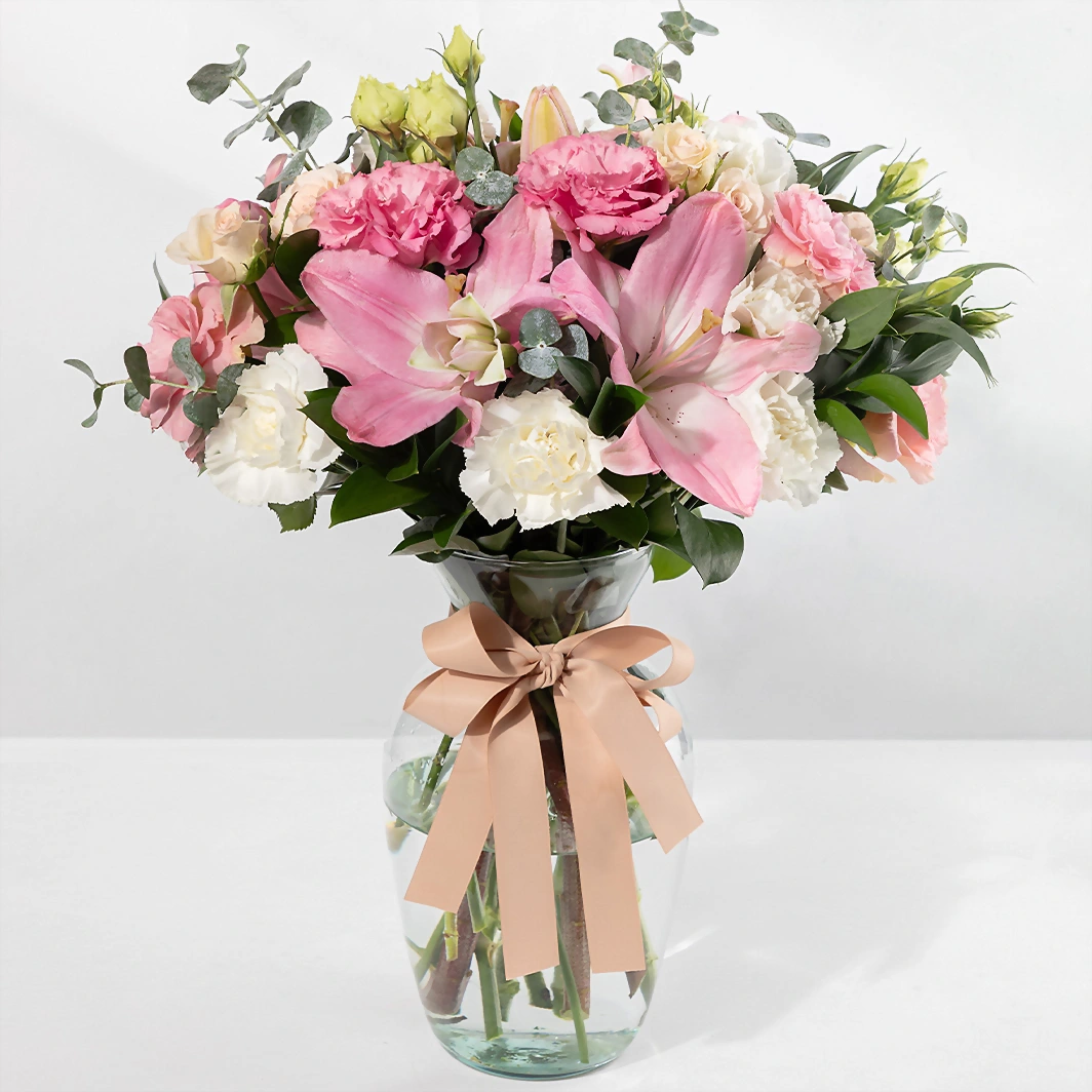 Arreglo de Lisianthus Rosa y Lilys Rosa 23368