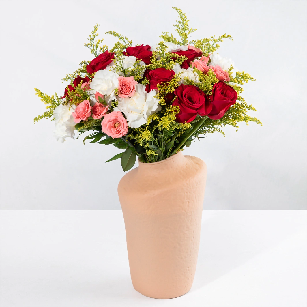 Arreglo de Rosas Rojas y Claveles 23369