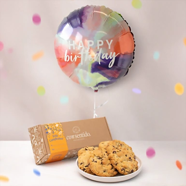 Galletas NY Chocochip con Globo Happy Birthday  23418