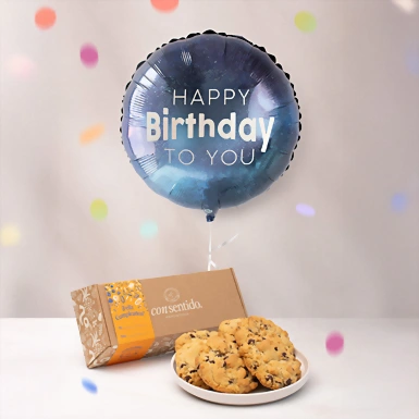 Galletas NY Chocochip con Globo Happy Birthday 23419