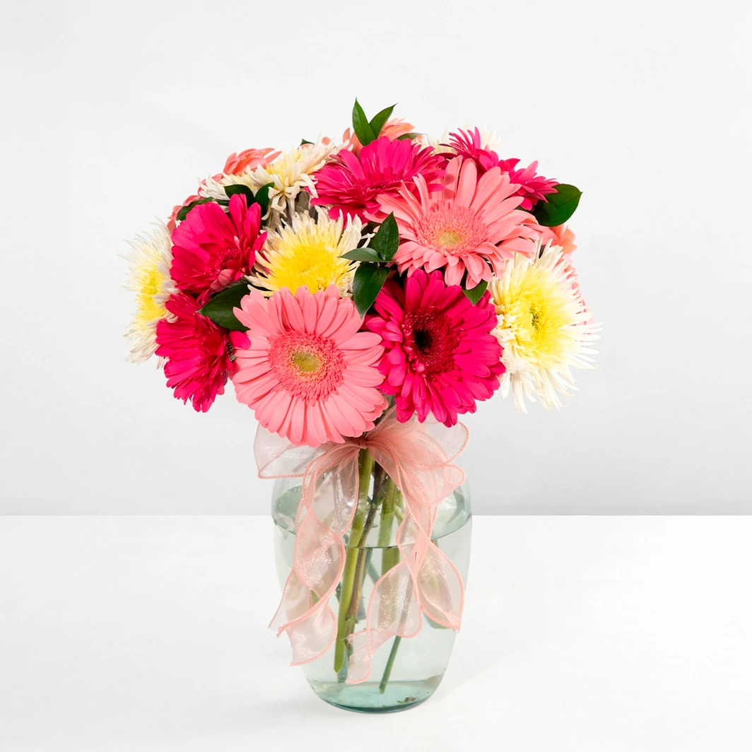 Arrangement of pink Gerberas with Spider 23563