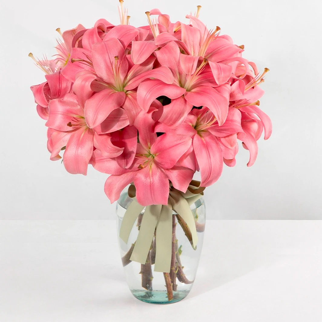 Arrangement of 10 Pink Lilies 23565