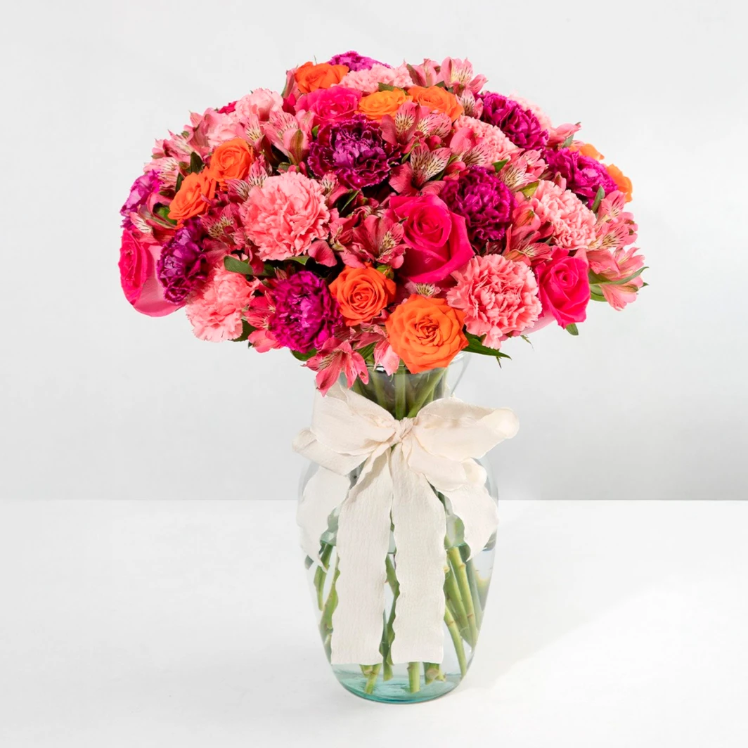 Arrangement of Pink Roses and Carnations 23566