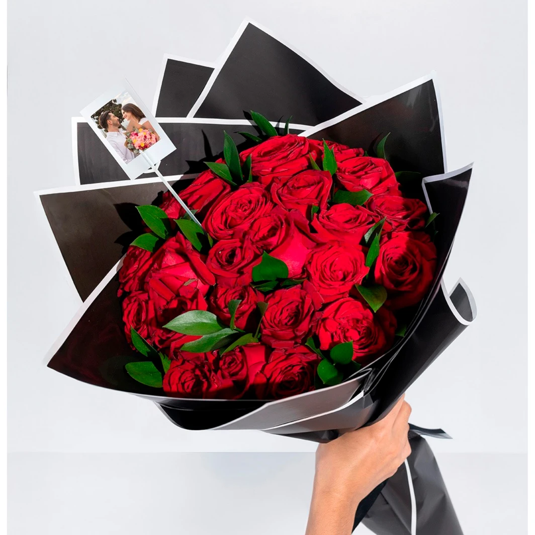 Ramo de 24 Rosas Rojas  con mini foto 23585