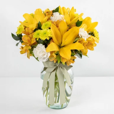 Arreglo de Lilys Amarillas y Claveles 23786
