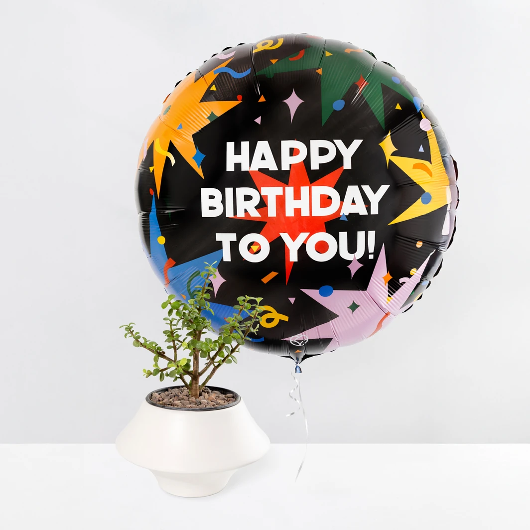 Tree of abundance with colorful "Happy Birthday" balloon 23944