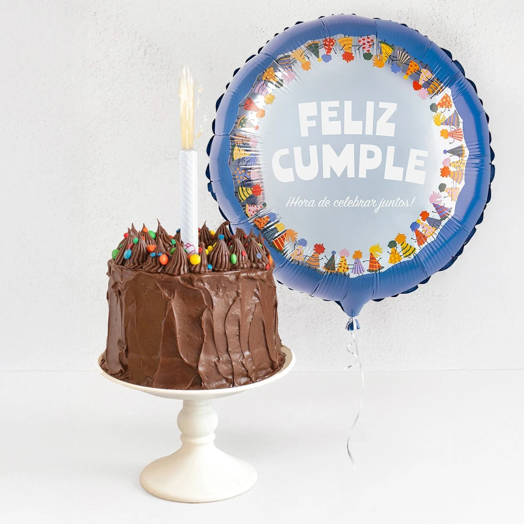 Pastel de Cumpleaños con Globo  23983