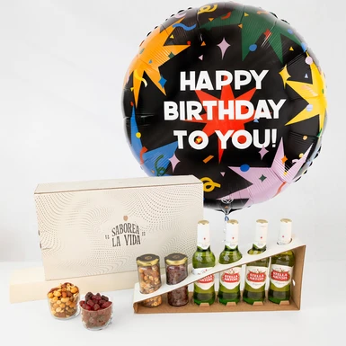 Regalo Cerveza con Botanas y Globo  23991