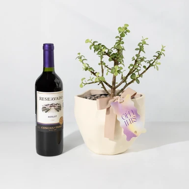 Árbol de la Abundancia con Distintivo "Géminis " y Vino Merlot Concha y Toro	 24179