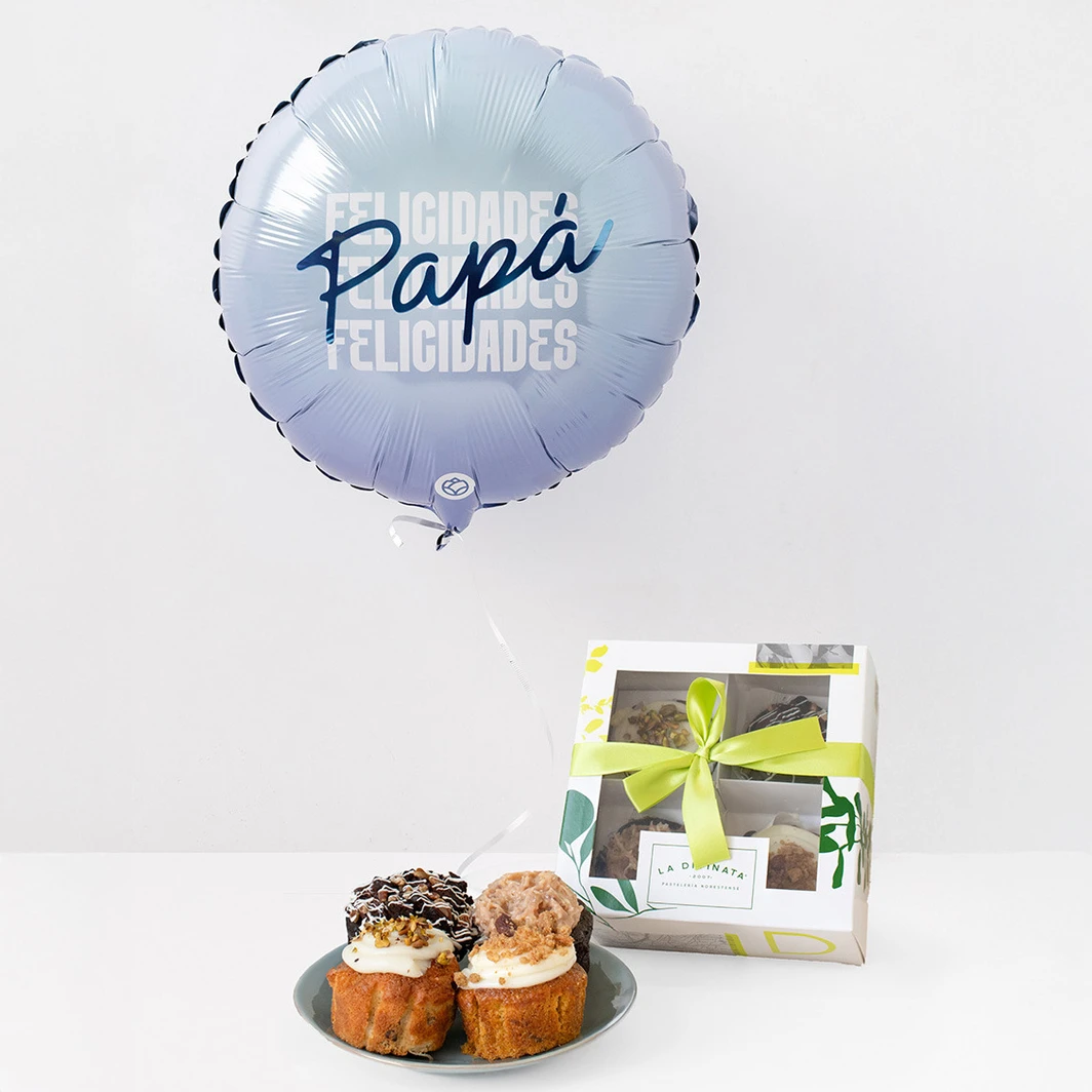 Muffins para Celebrar a Papá con Globo 24209