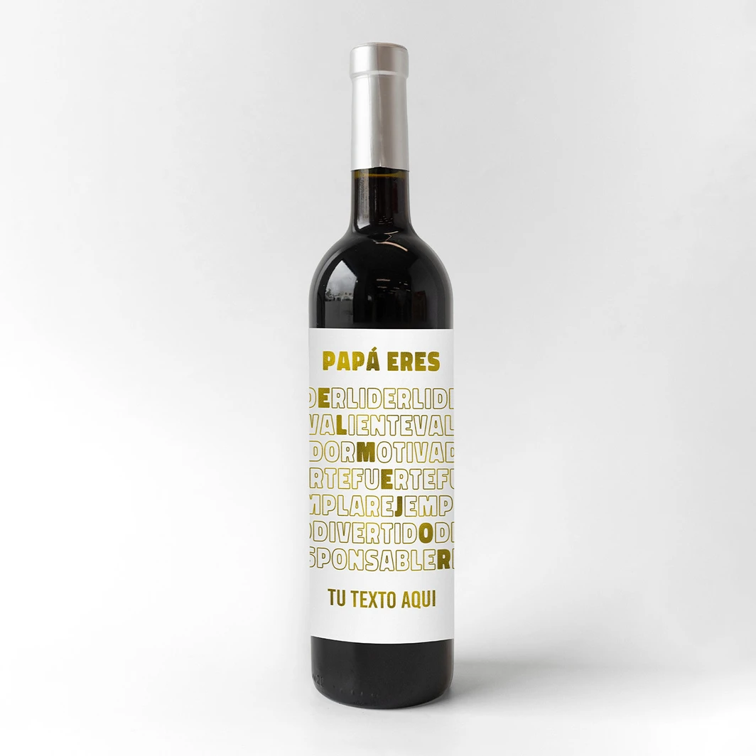 Personaliza Vino 3V con etiqueta "Papá eres el mejor" 24294-P