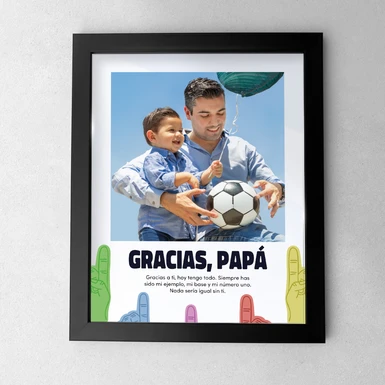 Marco "Gracias Papá"  Grande en Negro 24320-P