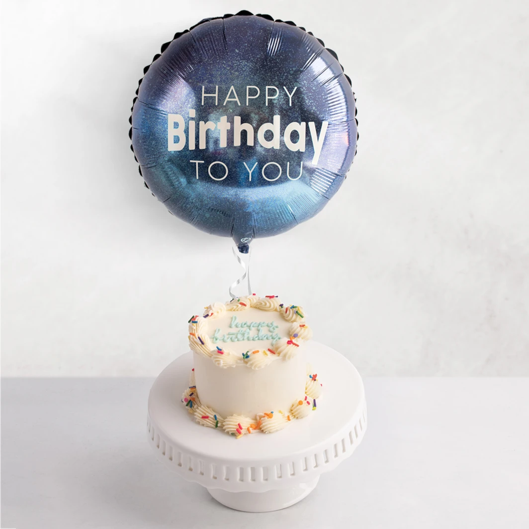 Mini Pastel de Cumpleaños con Globo HBD Azul 24360