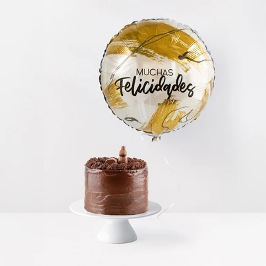 Pastel Conejito Turin La Divinata con Globo Muchas Felicidades 24374