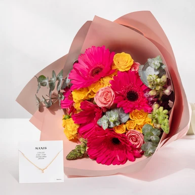 Ramo de Gerberas con Collar de Constelación Cáncer 24426