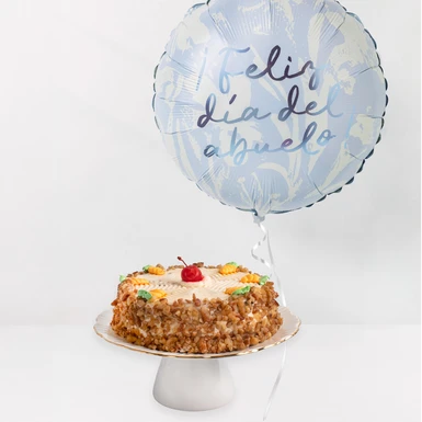 Pastel de zanahoria Tere Cazola y Globo "Feliz Día del Abuelo" 24435