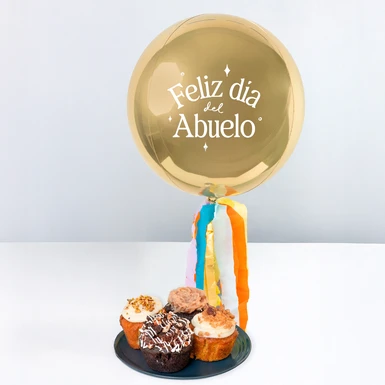 Muffins La Divinata con Globo ''Feliz Día del Abuelo'' 24437