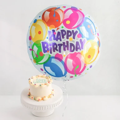 Mini Pastel de Cumpleaños con Globo de Cumpleaños 24474