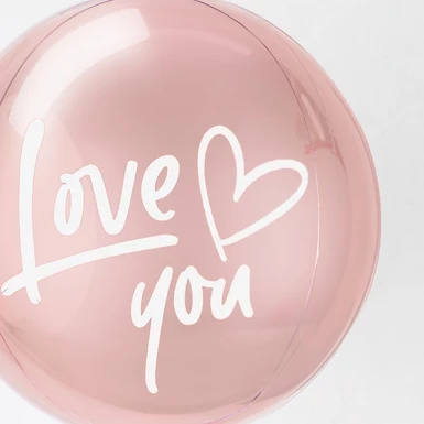 Globo Orbz Tul Rosa Love You 24581